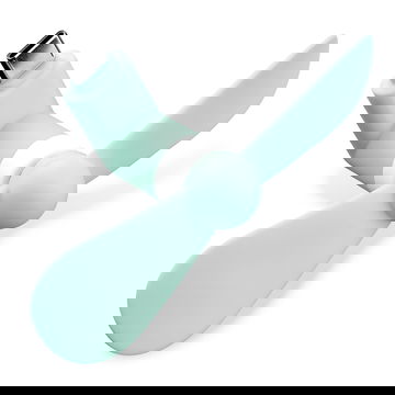 Fläkt för smartphone med USB-C kontakt - Mobilfläkt i smart mjukt turkos material för svalkande vind vart du än går