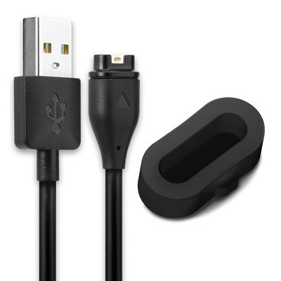 USB-kabel / datakabel + 10x svart Smartwatch Dust Plug för Garmin Fenix 7, 6, 6 Pro, 6X Pro, Vivoactive 4, 4S, 3, Forerunner 945, 45, Venu 2 - 1m 1A USB-sladd PVC Datakabel svart