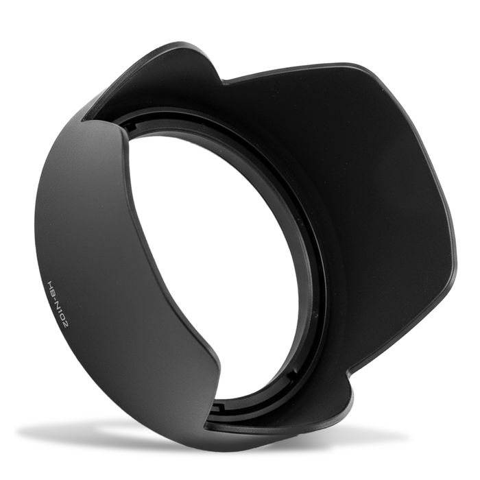 HB-N102 Kamera Motljusskydd för Nikon Nikkor VR 10-100 mm ƒ/4,5-5,6 – Plast bajonett tulpan / blomblad / tulip Motljusskydd från CELLONIC