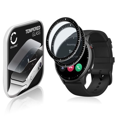 2x 0,33mm Displayskydd / skärmskydd för Amazfit GTR 2 smartwatch - 3D Full Cover 9H, Full Glue - skyddsglas för smartklocka, fitnessarmband, fitnesstracker