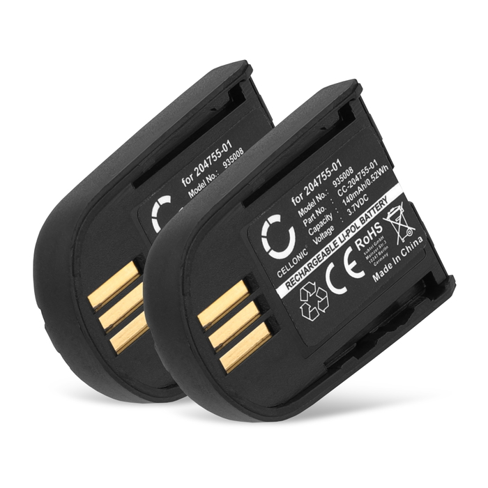 2x CELLONIC 204755-01, 82742-01, 84598-01 Ersättningsbatteri för Plantronics Savi 440, 740, W440, W440-M, W740, W740-M headset / hörlurar med 140mAh, 3.7V - reservbatteri