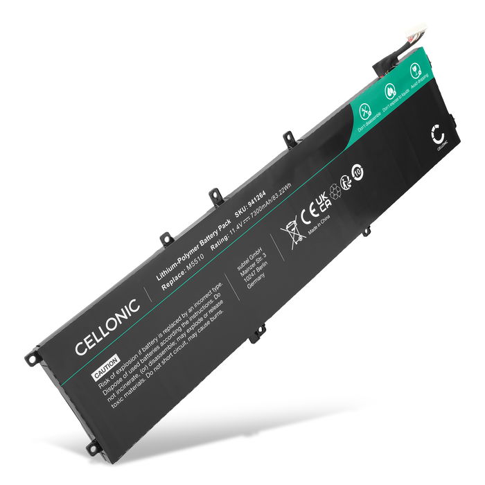 laptop-batteri för Dell XPS 15 9550 ersättningsbatteri med 6000mAh  11.4V med lång batteritid