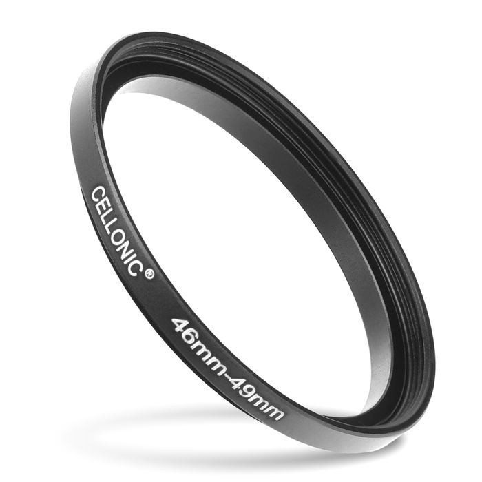 CELLONIC 46mm to 49mm Step Up Ring – Lens Filter & Hood Stepping Up Adapter Ring Mount Adapter for Canon, Nikon, Sony, Fuji, Olympus Camera Lenses