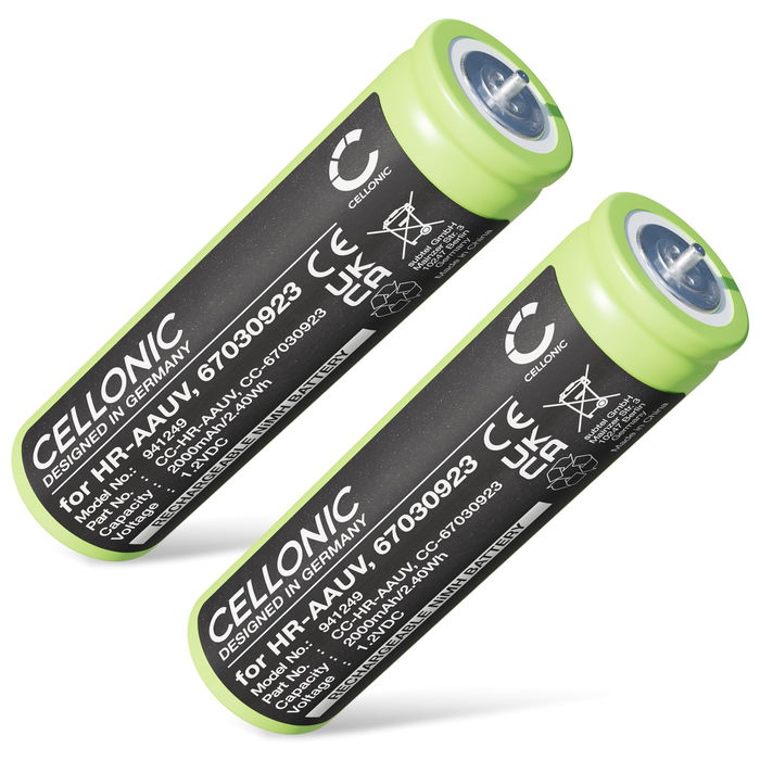 2x Braun Series 3 360S-5 2000mAh Batteri från Cellonic
