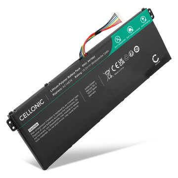 1x Batteri för Acer Swift 3 SF313-51, 3 SF314-52, 3 SF314-51, 3 SF314-55, 3 SF314-56, 3 SF314-56G, Predator Helios 300, Aspire 5 A515-41G, AC14B7K, KT.00407.003, KT.00407.006 15.2V 3600mAh från CELLONIC