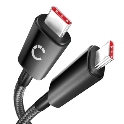 100 w USB C- till USB C-kabel - 1m i flätad nylon USB 3.1 snabbladdande 10 Gbps dataöverföring 8 K Ultra HD för iPhone, Galaxy, Huawei, Xiaomi - svart