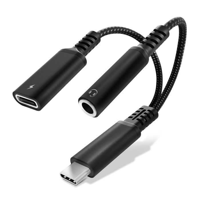 Sony Xperia XZ3 USB C til Jack 3.5 mm Aux Adapter från Cellonic - svart