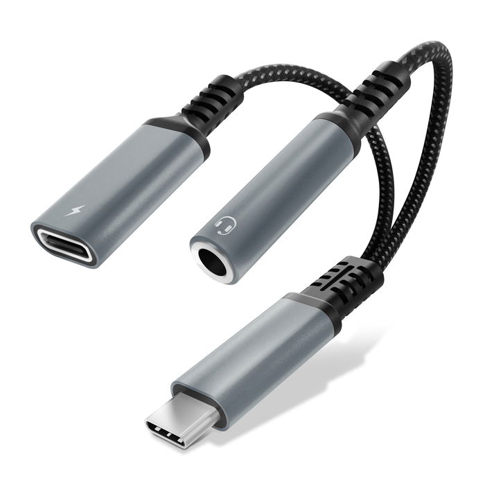 Samsung Galaxy A26 USB C til Jack 3.5 mm Aux Adapter från Cellonic - svart