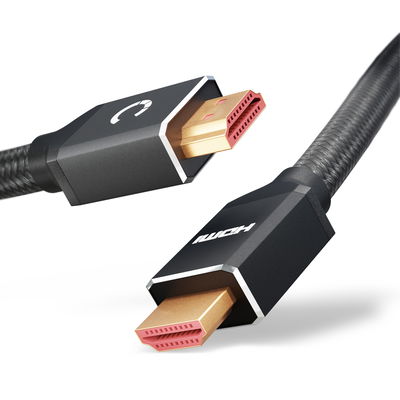 HDMI-kabel 2.1 Ultrahög hastighet 4K/8K @60hz, 4K @120hz, 48 Gbps eARC QFT QMS DSC Hane till Hane 24k guldpläterad 2 m lång HDMI-kabel för soundbar, HD-TV, PS4, PS5, Xbox, Switch
