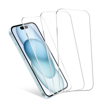 3x CELLONIC iPhone 15 skärmskydd - 6,1" Skärmskydd för mobil 2,5D heltäckande 0,33 mm ultratunt displayskydd i härdat glas med 9h hårdhet