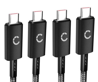 2xUSB C till USB C datakabel 100W, 1m - USB C-kabel av flätad nylon, USB 3.1, 10 Gbit/s, 8K för mobiltelefon, surfplatta, smartklocka, GPS, högtalare och mer