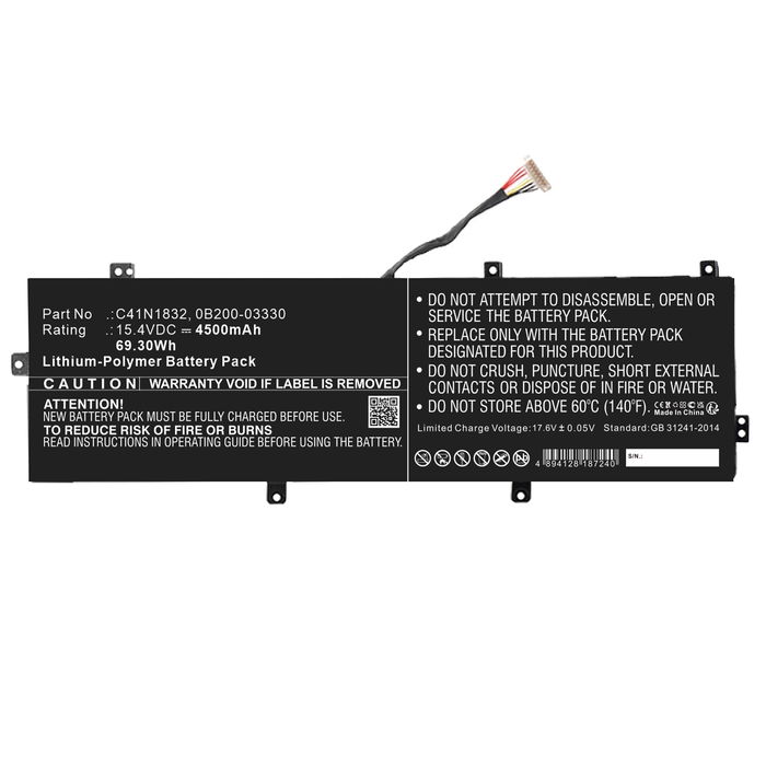 Batteri för ASUS Pro P3540FA, Pro P3540FB, Pro 3548FB Laptop - 4500mAh 15.4V