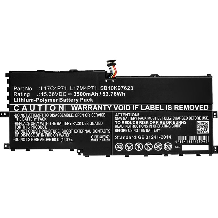 Batteri för Lenovo ThinkPad X1 Yoga Gen 3, X1 Yoga 2018, 01AV475, L17C4P71, L17M4P71, L17M4P73 15.36V 3500mAh från CELLONIC
