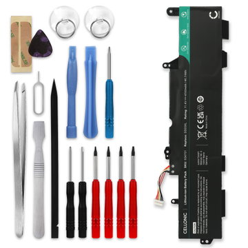 Batteri för HP EliteBook 840 G5, 840 G6, 830 G5, 830 G6, 745 G5, 755 G5, 735 G5, 735 G6, 745 G6, zBook 14u G5, SS03XL 11.55V 4100mAh + skruvmejsel-set från CELLONIC
