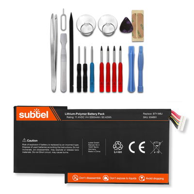 Batteri för GS63VR 7RF Stealth Pro, GS63VR-7RE, GS63VR-7RG, GS63VR 7RD-092NL Stealth, GS73VR 7RF Stealth Pro, BTY-M6J 11.4V 5700mAh + skruvmejsel-set från subtel