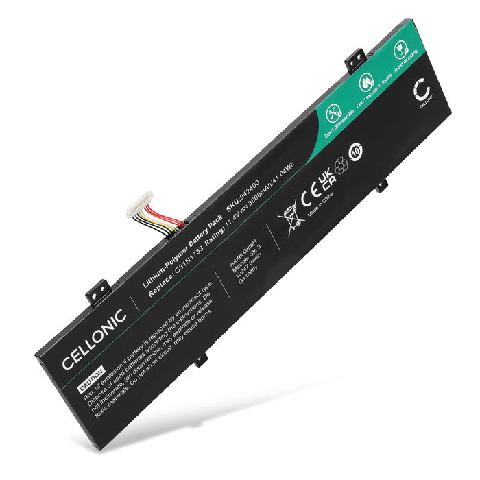 Batteri för ASUS VivoBook Flip TP412FA, TP412U, TP412FA | ASUS C31N1733, C31PIJ1, 0B200-02970000 11.4V 3600mAh från CELLONIC