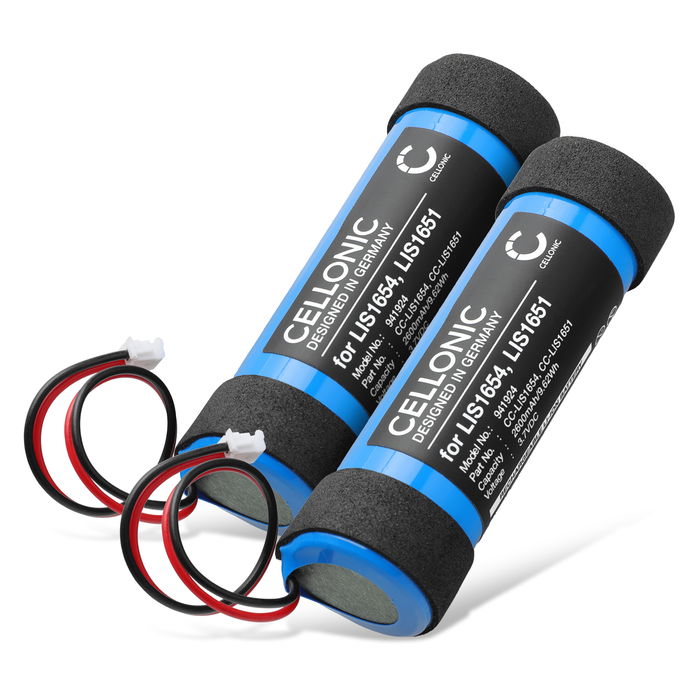 2x CELLONIC LIS1654, LIS1651 Batteri för Sony PlayStation PS4 Move Motion Controller Version 2 (CECH-ZCM2E, CECH-ZCM2U) gamingkonsol, spelkonsol & handenhet - 2600mAh ersättningsbatteri , konsolbatteri