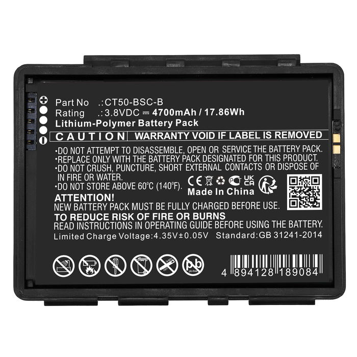 Batteri för Honeywell CT60, CT50, Honeywell Dolphin CT60, Honeywell CT60XP 4700mAh 3.8v CELLONIC