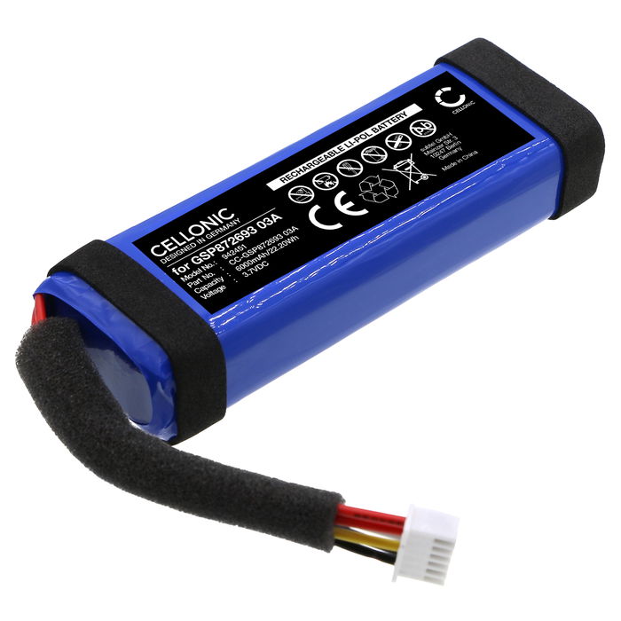 Batteri för Harman Kardon Allure Portable GSP872693 03A (6000mAh, 3.7V) från CELLONIC