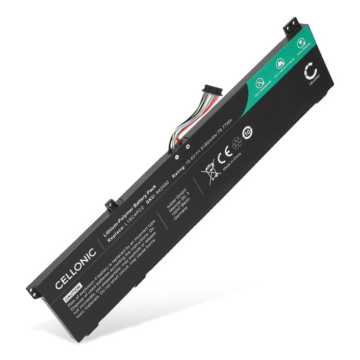 Batteri för Lenovo Legion 7, 7 15IMH05, 7 15IMHg05, 7 15IMH05H, Legion 5, 5 17ARH05H, Lenovo L19C4PC2, L19M4PC2, L19C4PC1 15.4V 5180mAh från CELLONIC