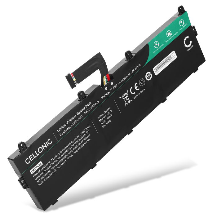 Batteri för Lenovo ThinkPad P72, P73, Lenovo 01AV497, L17M6P52, SB10K97636, 01AV498, L17C6P51 11.55V 8600mAh från CELLONIC