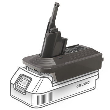DeWalt 18V / 20V eller Milwaukee 18V till Dyson V7 & V8 Series batteriadapter Omvandlare från CELLONIC