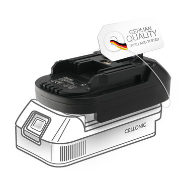 Bosch GBA 18V till Makita 18V Batteriadapter - BS18MT Omvandlare för Makita elverktyg från CELLONIC