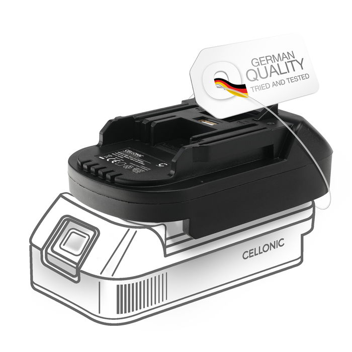 Bosch 18V GBA till Makita DDA450 batteriadapter från Cellonic