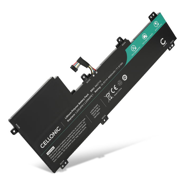 Batteri för Lenovo Ideapad 5 16IHU6, 5 Pro-16ACH6, 5 Pro 16ACH6, 5 Pro 16ARH7, 5 Pro 16IAH7, 5B11B66552, L20C4PE1 15.4V 4650mAh från CELLONIC