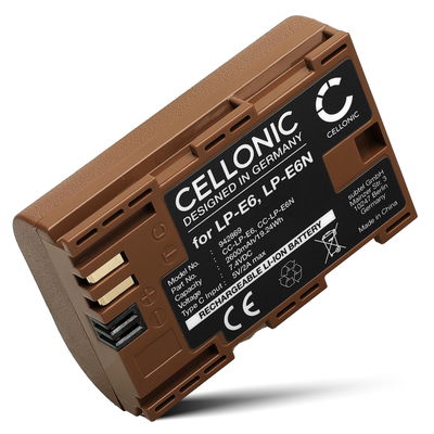 Batteri till Canon EOS 80D, 70D, 60D, 7D, 6D, 5DS, EOS 5D Mark IV, III, II TLP-E6P (2600mAh, 7.4V) från CELLONIC