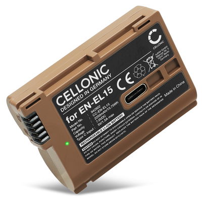 1x Batteri till Nikon D850 D750 D7500 1 V1 D810 D800 D7100 D7000 EN-EL15 EN-EL15b EN-EL15a (2250mAh, 7.4V) från CELLONIC