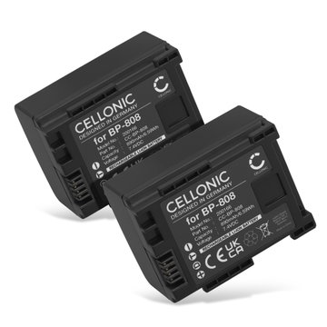 2x Battery for Canon Legria FS22 FS19 HFG25 FS200 FS100 FS306 XA10 HF200 BP-808 890mAh from CELLONIC