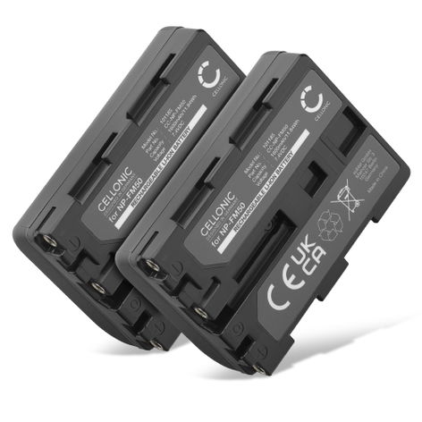2x Batteri till Sony CCD-TRV106; CCD-TRV107; CCD-TRV108; DCR-HC14 NP-FM50H (1600mAh, 7.4V) från CELLONIC