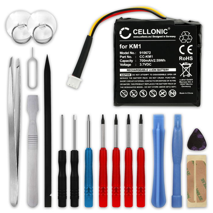 Batteri för TomTom Via 130 Via LIVE 120 Via 125 Via 120 700mAh + Verktygsset 17 delar från subtel