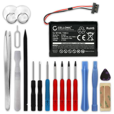 Battery for Mitac Mio Moov M400, Mio Moov M405, Mio N177, Mio Moov 500, M1100, 338937010172 750mAh + Tool-kit 17pcs from subtel