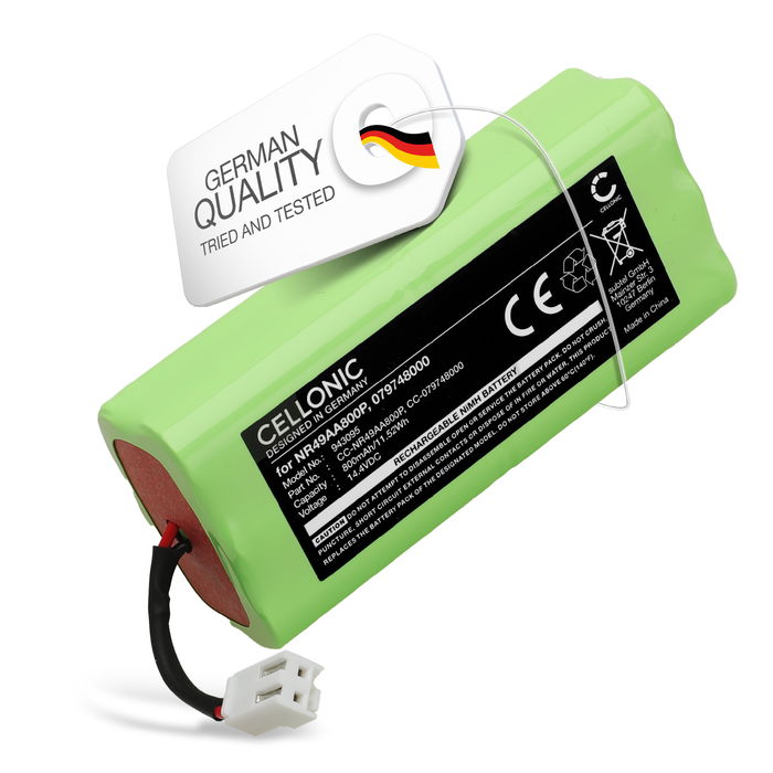 Batteri för Philips FC8800, FC8801, Taurus Robot Aspirador Striker Slim, 079748000 800mAh 14.4V från CELLONIC