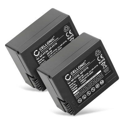 2x Batteri för Sony CCD-TRV608, CCD-TRV328, NP-FF50, NP-FF71, NP-FF51, NP-FF70 1400mAh från CELLONIC