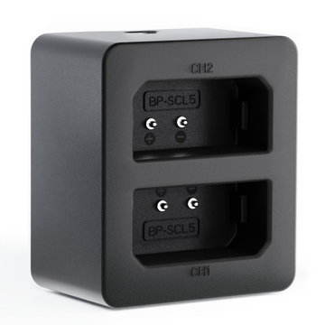 USB-dubbelladdare (LC-SCL5) för Leica M10, M10-P, M10-R + 1m USB Kabel från CELLONIC
