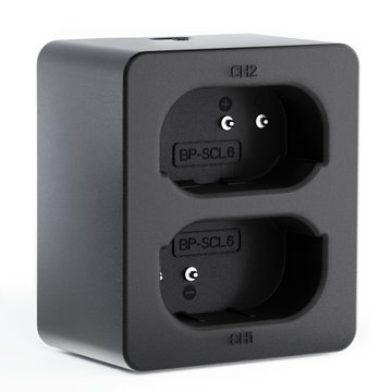 USB-dubbelladdare (LC-SCL6) för Leica Q2, Q3, BP-SCL6 + 1m + USB Kabel från CELLONIC