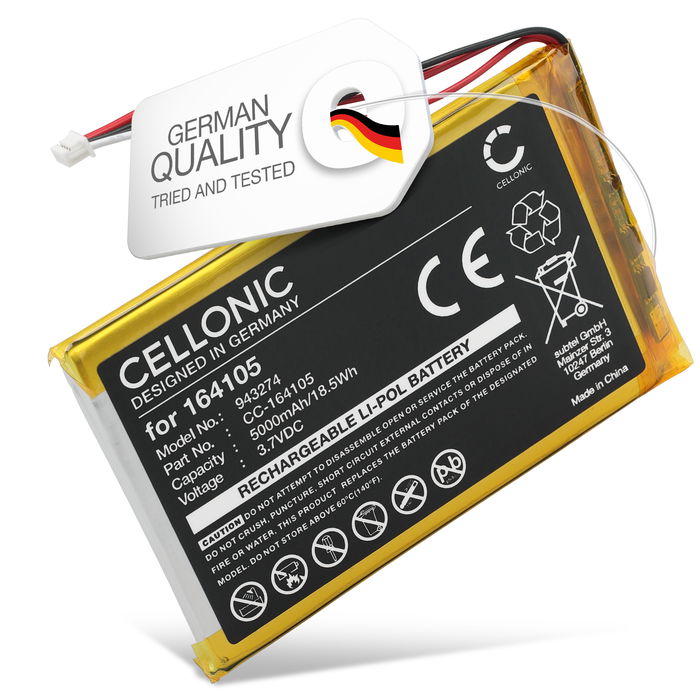 Battery for VTech RM7766HD, RM5766HD, LF915HD, LF920HD, LF930HD, VM901, VM919HD 5000mAh from CELLONIC