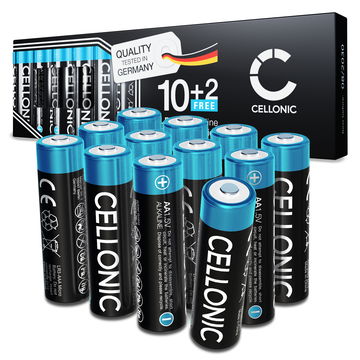 12-pack CELLONIC 1.5V Alkaline AA-batterier – 2900mAh LR6, AM3, Mignon, MN1500 engångsbatterier för fjärrkontroller, leksaker, ficklampor, klockor m.m.