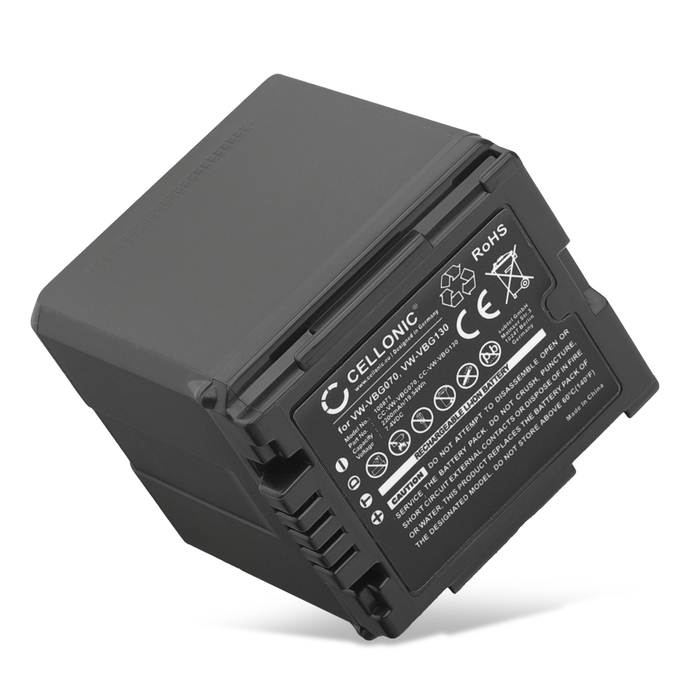 Battery for Panasonic HDC-SD200 SD707 SD700 SD600 HDC-HS9 HDC-SDT750 HDC-TM700 NV-GS500 VW-VBG070 VW-VBG130 VW-VBG260 (2200mAh, 7.4V) from CELLONIC