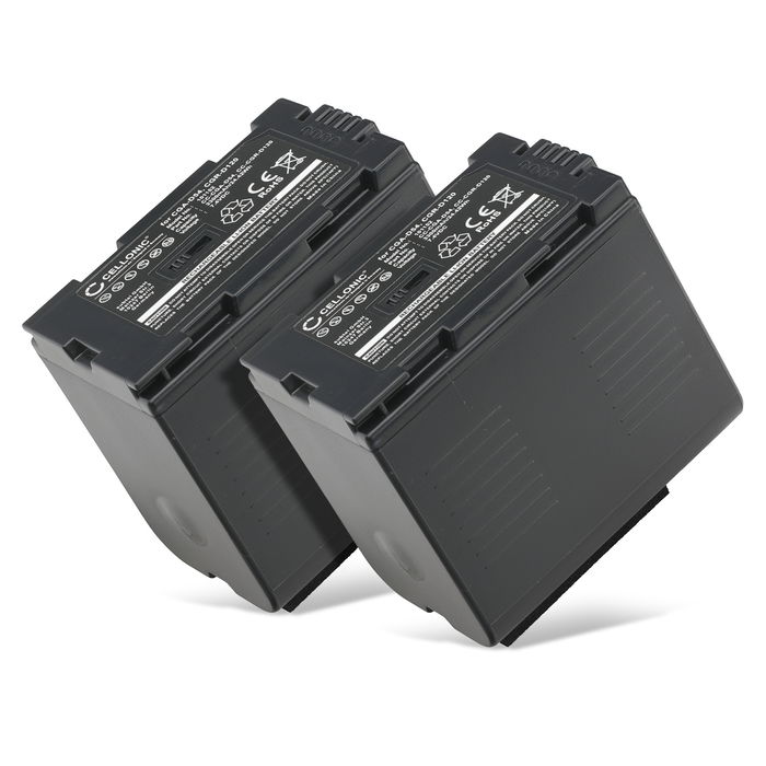 2x Batteri till Panasonic NV-GX7, AG-AC90, AG-DVX100, NV-DA1, NV-MX500, NV-DS60, NV-GS1 CGA-D54 CGR-D120 -D220 (3300mAh, 7.4V) från CELLONIC