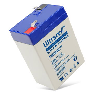 Batteri till Bleiakku 6 V, 4,5 Ah (UL4.5-6) Faston (4,8 mm) UL4.5-6 (4500mAh, 6V) från Ultracell