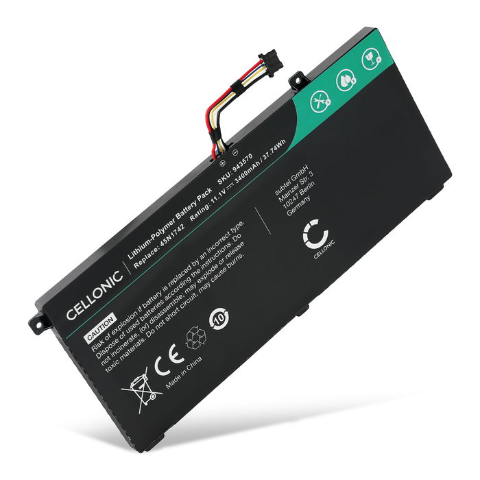 Batteri till Lenovo ThinkPad T560, T550, W550, W550s, 45N1741, 45N1742, 45N1743 45N1741 (3400mAh, 11.1V) från CELLONIC