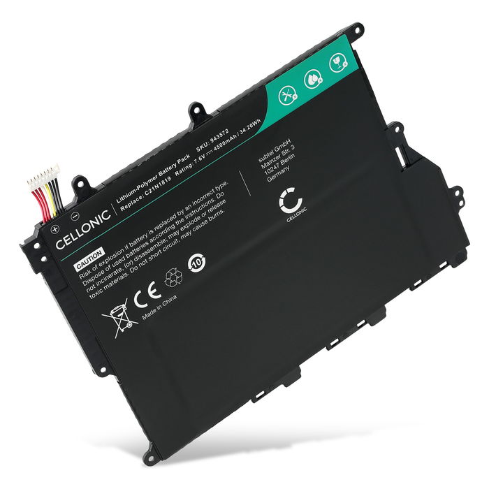 Batteri till ASUS X420F, X420U, VivoBook X420U, S420UA, X420F, X420FA ASUS C21N1819, 2ICP4/59/134, 0B200-03200000, C21N1819_1 C21N1819 (4500mAh, 7.6V) från CELLONIC