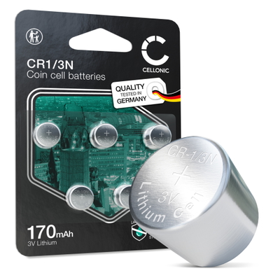 Knappcellsbatteri CR1/3N, Litium, 3V, 170mAh från CELLONIC – antal: 5x