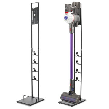 CELLONIC Golvställ för Dyson V15 V12 V11 V10 V8 V7 V6 – Tung stålbas, utan borrning, 8+ tillbehör, 1265mm torn