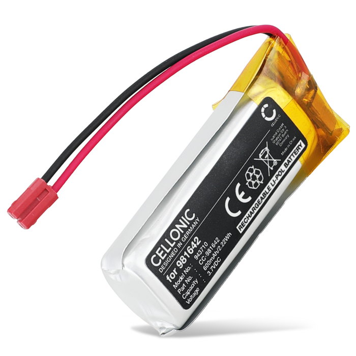 Batteri för Somfy Nina Timer io, IO 1805251 Touch Display-Steuerung, 5121348B 5121348B, Somfy Nina IO 1805251 Touch Display-Steuerung (600mAh, 3.7V) från CELLONIC