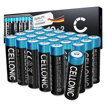 24-Pack CELLONIC 1.5V Alkaline AA Batteries - 2900mAh LR6, AM3, Mignon, MN1500 Disposable AA Batteries for Remote Controls, Toys, Torches, Clocks & More